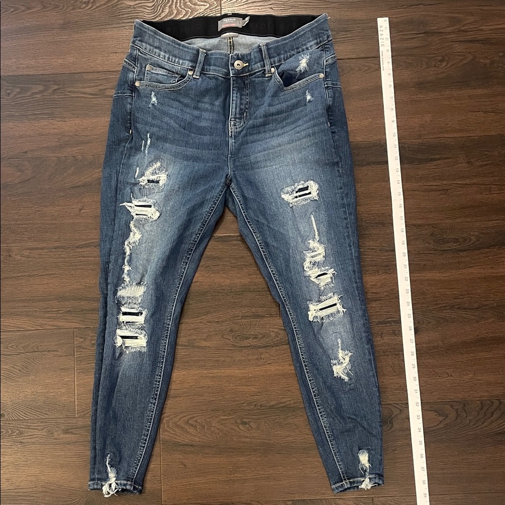 Torrid Distressed Skinny Jeans in Blue - Picture 4 of 7